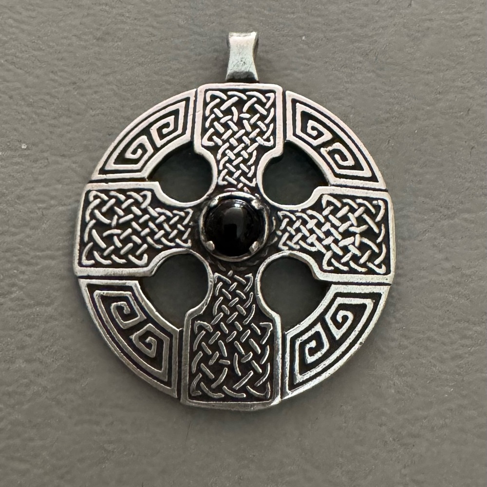 Sterling Silver Black Onyx Maltese Cross